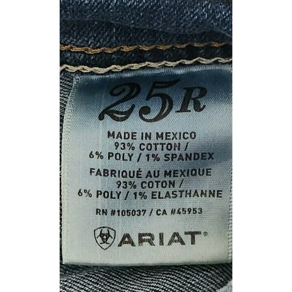 Ariat Jeans Womens 25R Ruby Bootcut Blue Long Denim Pants Embroidered Ladies - Picture 8 of 10